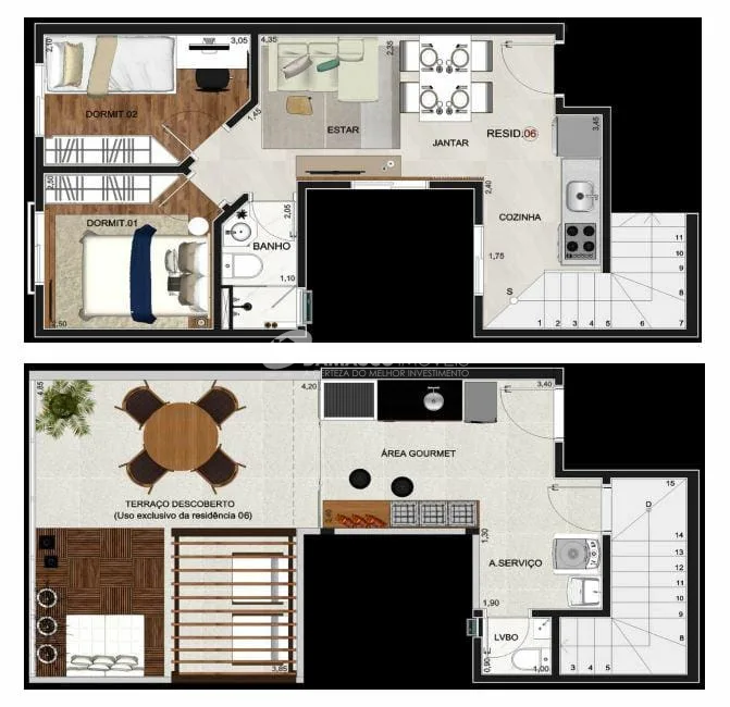 Cobertura à venda 2 Quartos, 1 Vaga, Vila Bela Vista, Santo André - SP 