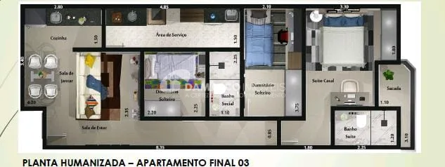 Apartamento à venda 3 Quartos, 1 Suite, 2 Vagas, 79M², Vila Curuçá, Santo André - SP 