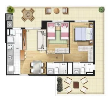 Apartamento à venda 2 Quartos, 1 Suite, 2 Vagas, Campestre, Santo André - SP 