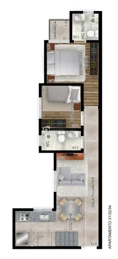 Cobertura para Venda 2 Quartos, 1 Suíte, 2 Vagas, Santa Maria, Santo André - SP