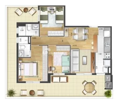 Apartamento à venda 3 Quartos, 1 Suite, 2 Vagas, Campestre, Santo André - SP 